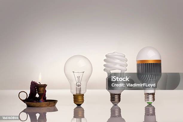 Evolution Of Lighting Stock Photo - Download Image Now - Evolution, Progress, Development