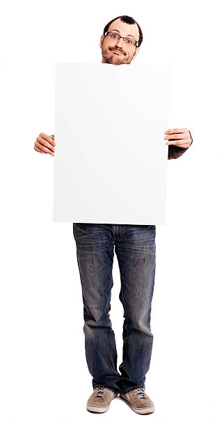 istock Funny Face Holding a Sign 166161937