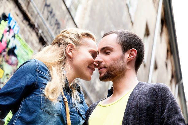 istock Young Couple Urban Romantic Moment 166162018