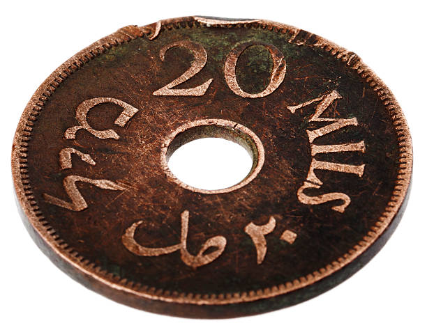 istock Vintage Palestine 20 Mils - Heads High Angle 166162417