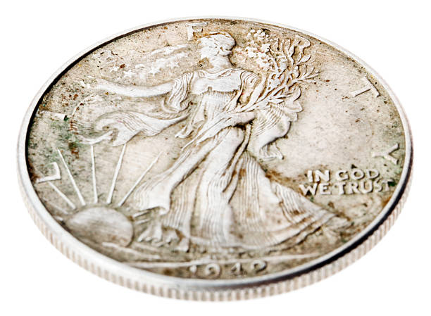 istock Walking Liberty Half Dollar - Heads High Angle 166162451
