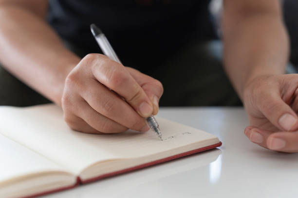 istock The woman who writes in a notebook. 1661624524