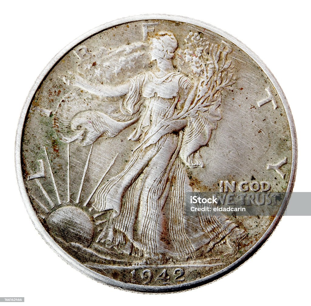 Quelques Liberty demi-Dollar-têtes Frontal - Photo de 1940-1949 libre de droits