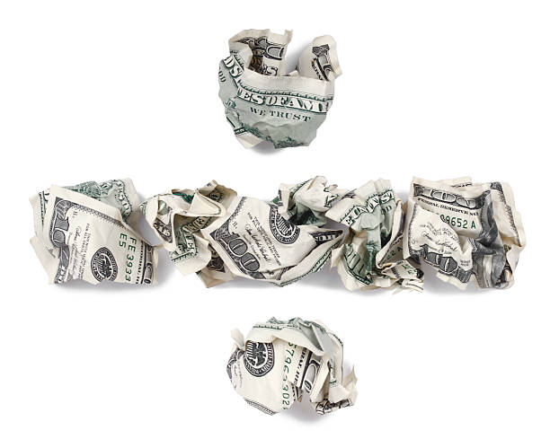 istock Division Sign - Crimped 100$ Bills 166162617