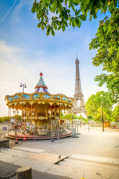 istock eiffel tour and from Trocadero, Paris 1661631647