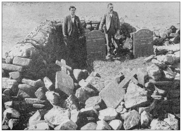 istock Antique image from British magazine: Cemetery at Bronkhorstspruit, graves of Captain Macswiney, Lieutenant Harrison 1661646026