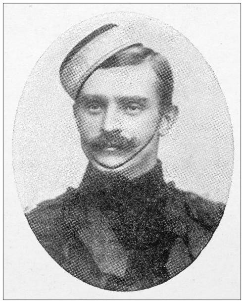 istock Antique image from British magazine: Lieutenant Norman Uniacke 1661654289