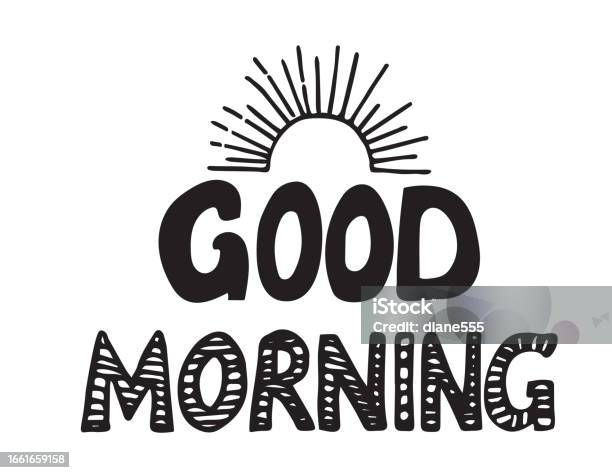 Morning Work Lettering Good Morning Hand Drawn Lettering On A Transparent Background Stock ...