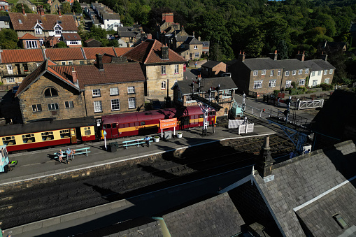 Grosmont is a railway station on the Esk Valley Line, on the old track site of the Stephenson's original railway line from Grosmont to Goathland also part of the north york moors railway