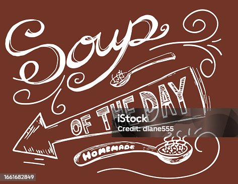 istock Soup Of The Day Hand Drawn Lettering 1661682849