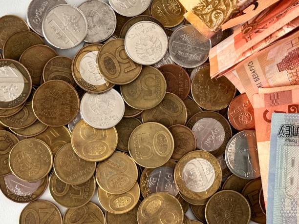 istock New Belarusian Ruble coin and banknotes money. 1661688217