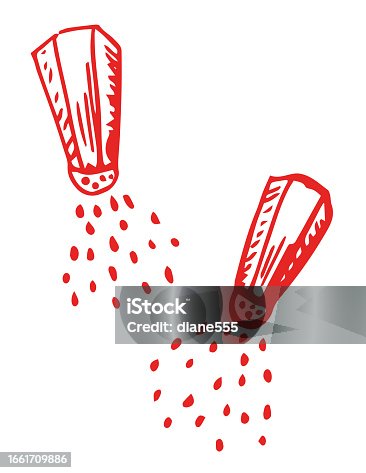 istock Hand Drawn Salt and Pepper Shakers On A Transparent Background 1661709886