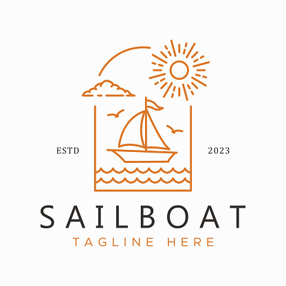 Sailboat Logo Summer Holiday Sport Recreation Ocean Beach Sea Business Adventure