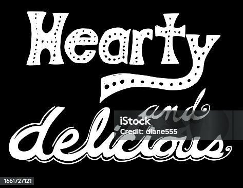 istock Hearty and Delicious Hand Drawn Lettering 1661727121