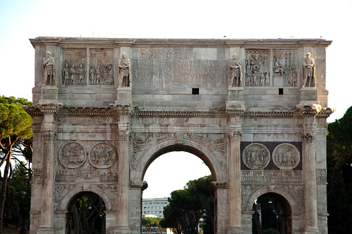 Arch of Constantine, famous ancient triumphal arch of Rome, Italy