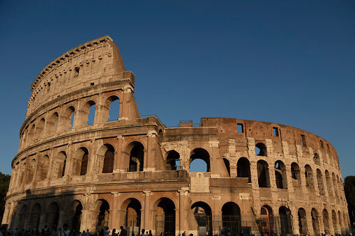 roman coliseum at sunset - old roman city