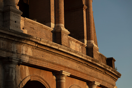 exterior walls of the ancient Roman Arena in Verona in Italy