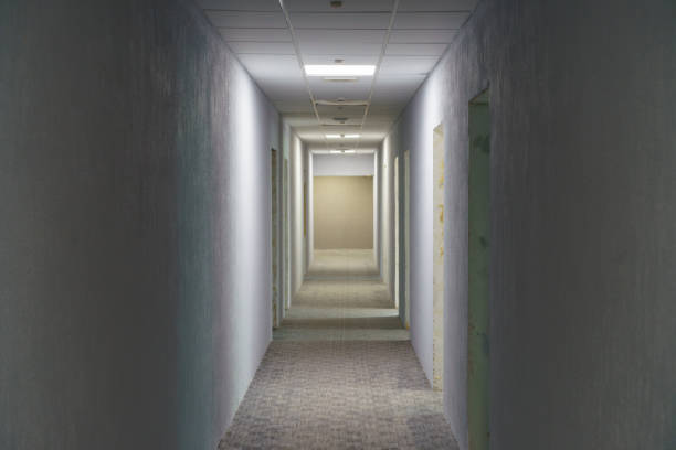 istock The long corridor in light colors. 1661786902