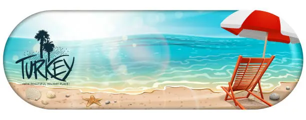 Vector illustration of sea wave banner