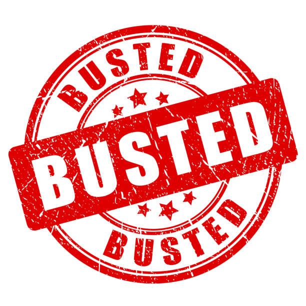 Busted grunge vector stamp Busted vector stamp on white background guilty stock illustrations