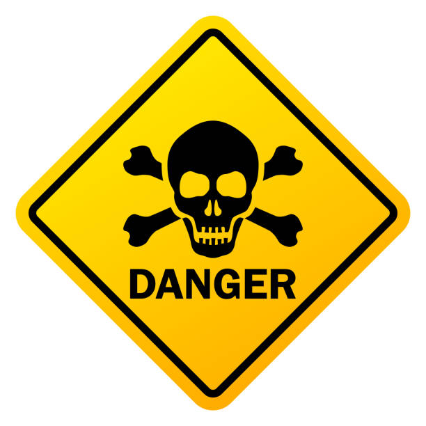 ilustrações, clipart, desenhos animados e ícones de sinal de perigo do crânio, símbolo de perigo dos ossos cruzados - warning symbol danger warning sign electricity