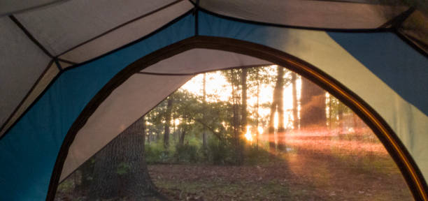 istock Sunrise View From Inside a Camping Tent in South Carolina 1661805766