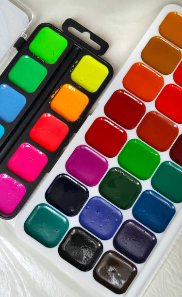 istock Bright colorful watercolor paints 1661813480