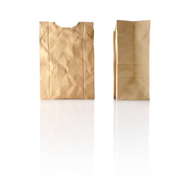istock Paper bags isolated on a white reflecting surface. 3d illustration 1661813991