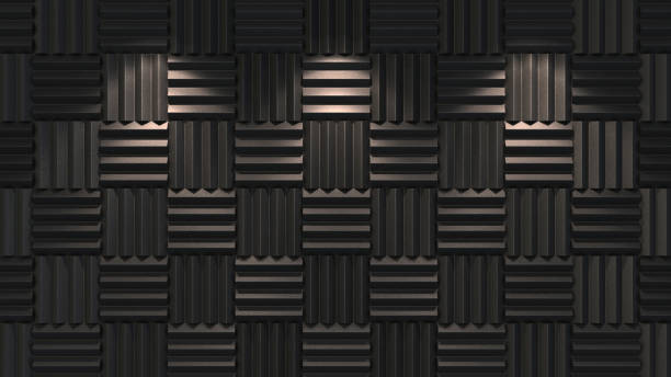 istock Acoustic foam background illuminated. 3d illustration 1661815605