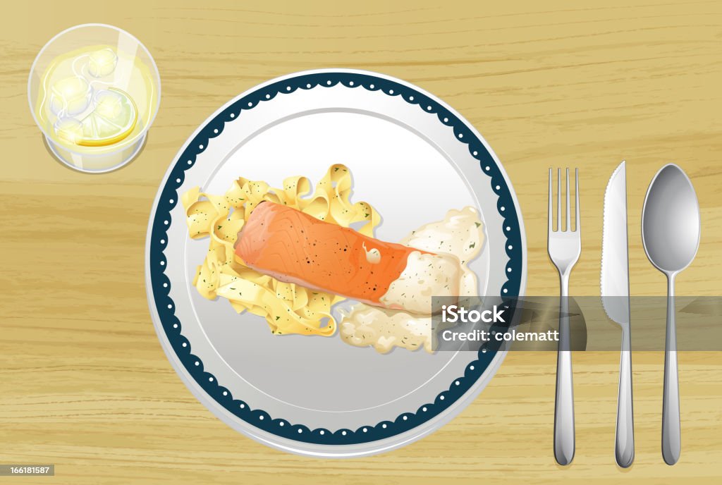 Lachs und pasta - Lizenzfrei Bildhintergrund Vektorgrafik