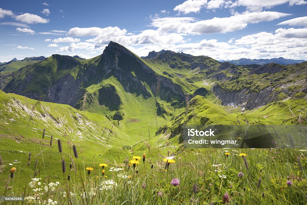 Vista al monte rote spitze, tannheimer berge, tirol, austria - Foto de stock de Austria libre de derechos