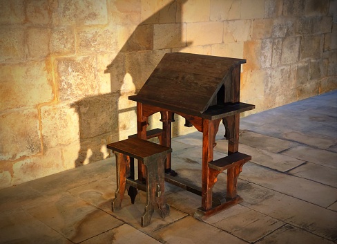 Medieval Style Math Table Medieval Study Table Stock Photo - Download Image Now - Abbey ...