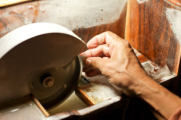 istock during faceting of gemstone. 166184644