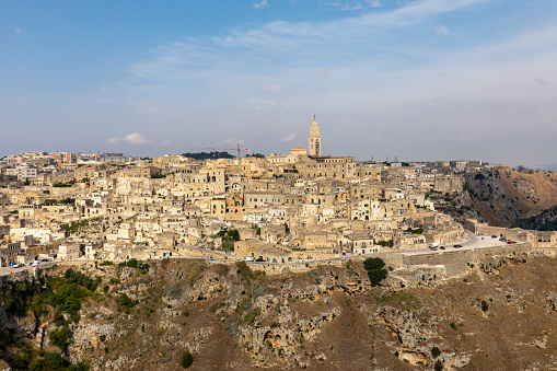 Day view of the ancient town of Matera (Sassi di Matera) in Basilicata region, southern Italy