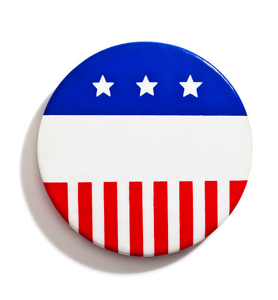 usa bandera de botón - president fourth of july campaign button american flag fotografías e imágenes de stock