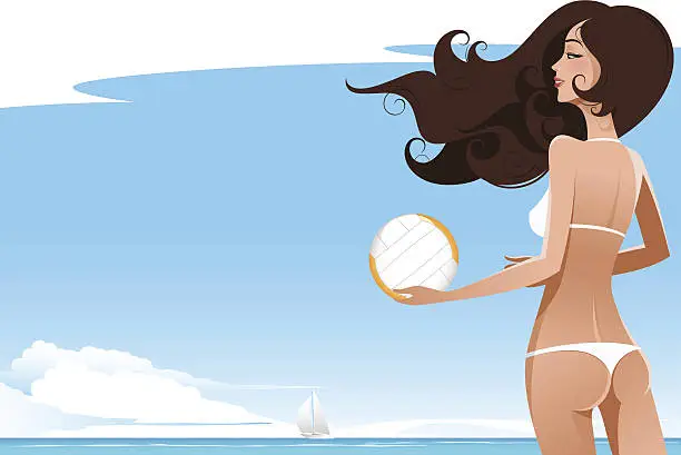 Vector illustration of Beach volleyball