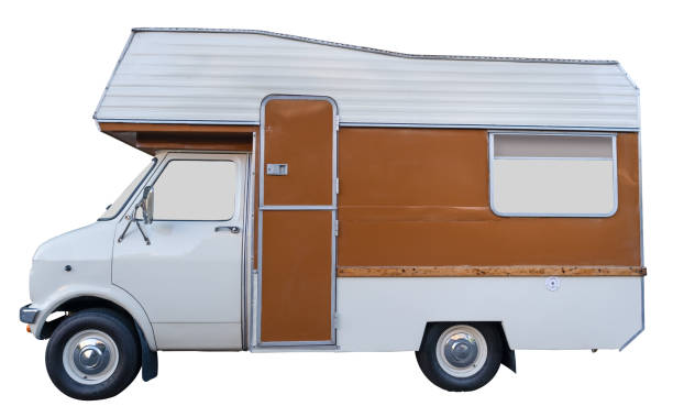 istock Isolated Vintage Motorhome Or RV 1661871458
