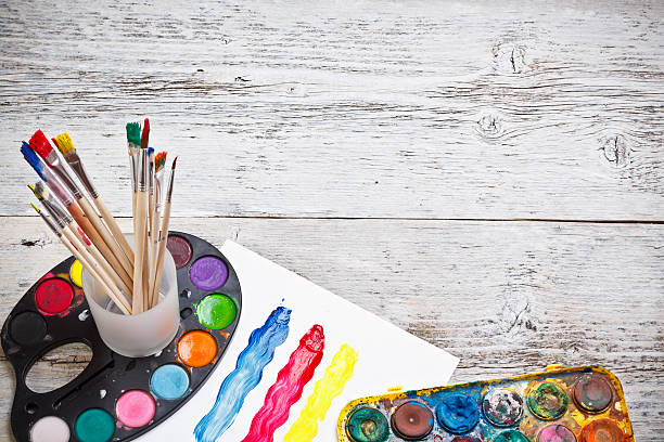 istock Box of watercolors and paintbrushes 166188914