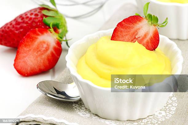 Vanilla Cream Stock Photo - Download Image Now - Cream - Dairy Product, Baked Pastry Item, Berry Fruit