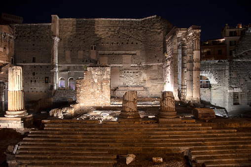 Roman Forum Panorama - old roman city night