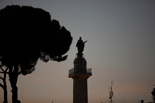 Statue of Athena at night. Madrid (Spain)