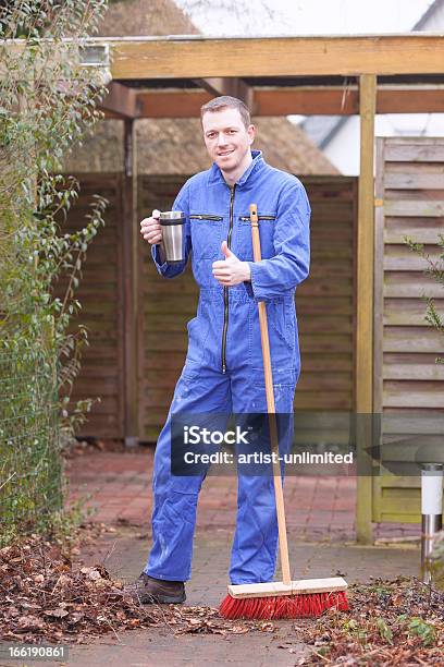 Man At Work Stock Photo - Download Image Now - Blue-collar Worker, Broom, Busy
