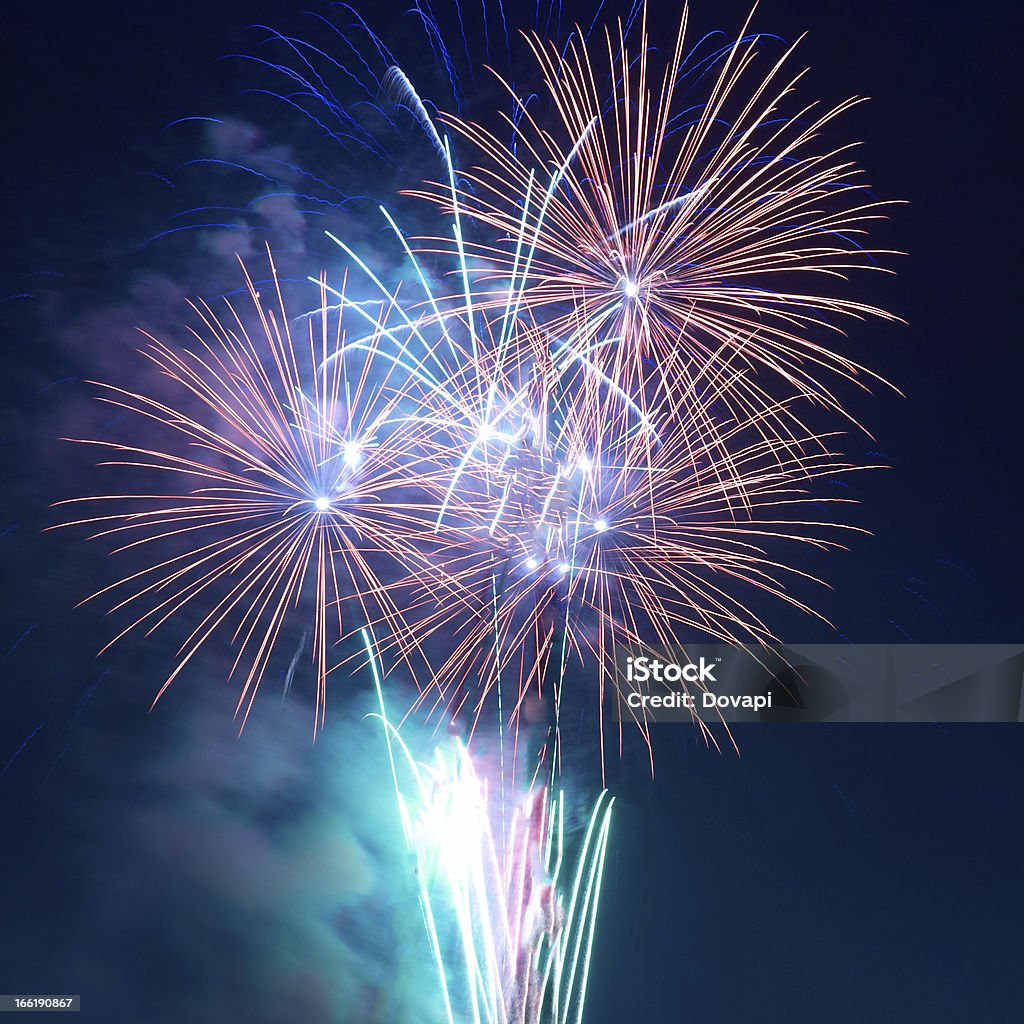 Colorful fireworks Colorful fireworks on the black sky background Abstract Stock Photo