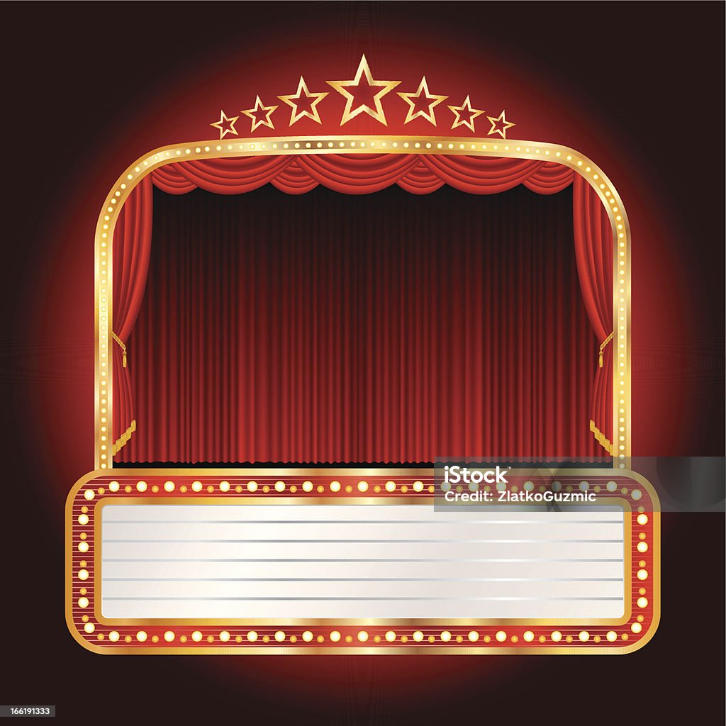 Широкий звезды стадии - Векторная графика Навес перед входом в театр роялти-фри