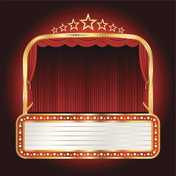 Vector illustration of wide stars stage