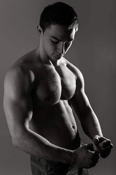 Muscular male torso stock photo