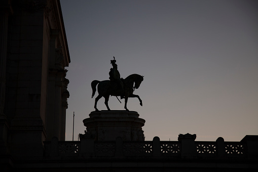 Sculptures on Altare della Patria - silhouette