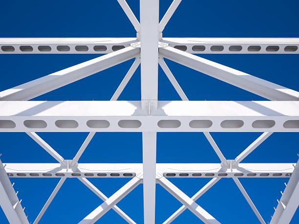 istock Steel beams against the blue sky 166193280