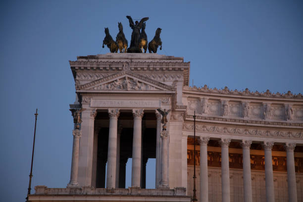 View of Piazza Venezia and Victor Emmanuel II Monument in Rome, Italy during 1990s