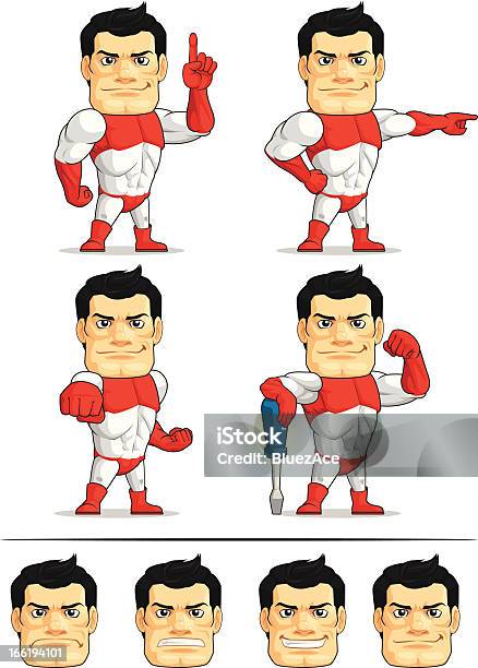 Superhéros Personnalisable Mascotte 5 Vecteurs libres de droits et plus d'images vectorielles de Force - Force, Musclé, Super-héros